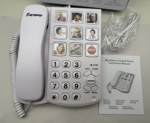 Big Button Phone for Seniors Corded Landline Telephone w/Handsfree Function READ - Picture 3 of 17