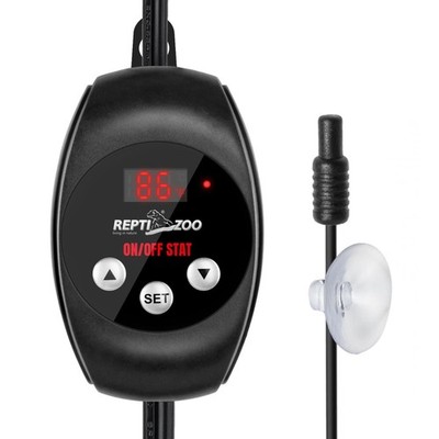 REPTI ZOO Reptile Thermostat Wide Range Temperature Controller Black 