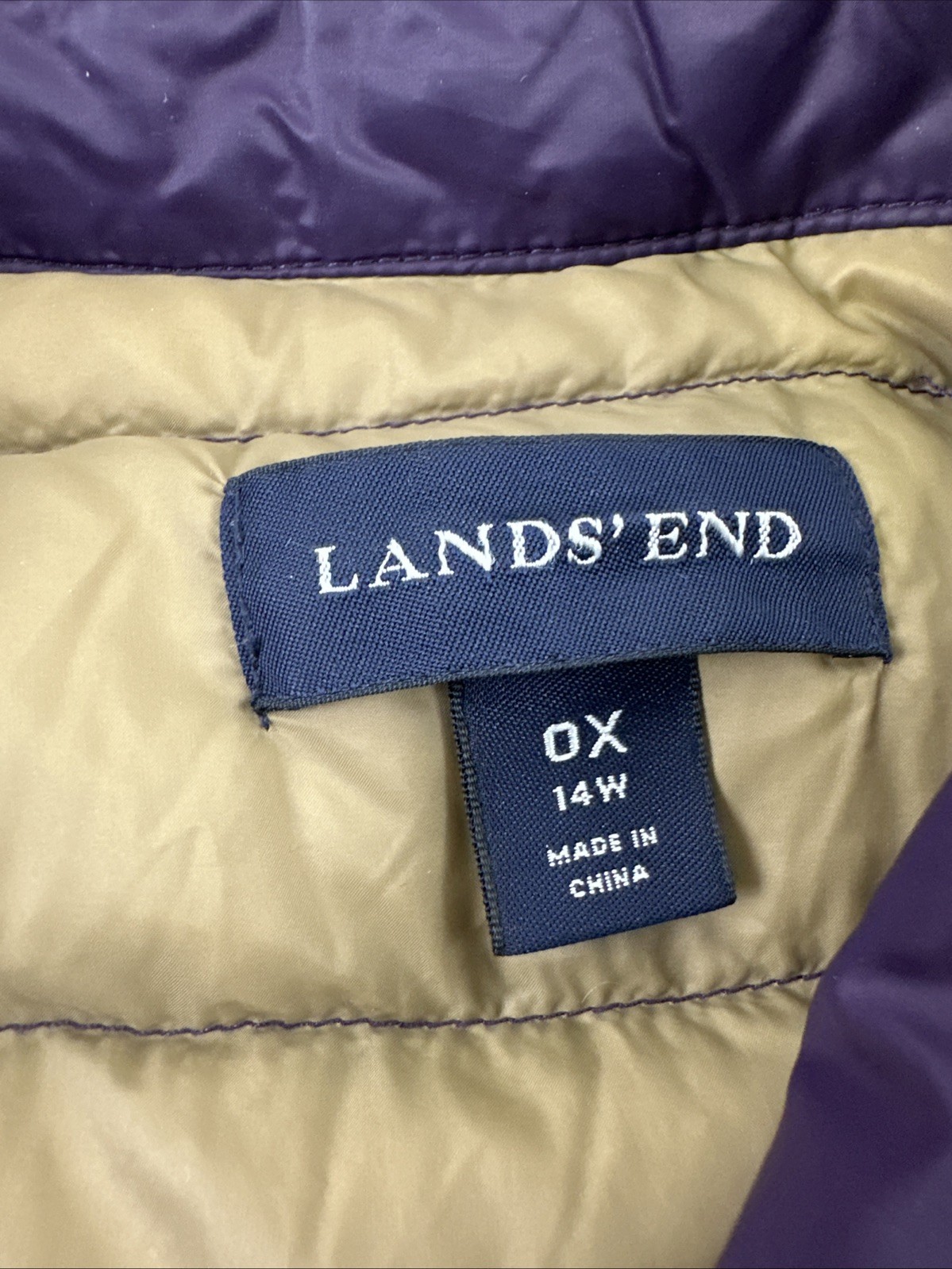 Lands End Down Jacket Purple Double Breasted Snap… - image 6