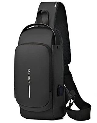 Sling Bag for Men Anti-Theft USB Crossbody Backpack Waterproof Chest Daypack 