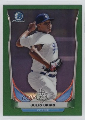 2014 Bowman Draft Top Prospects Chrome Green Refractor 70/150 Julio Urias 1lj1