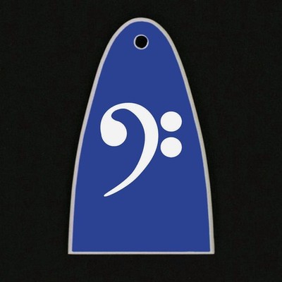 GUITAR TRUSS ROD COVER - Engraved Etched - Fits Schecter - BASS CLEF Music BLUE
