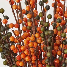 Factory Direct Craft Set of 24 Orange and Sage Green Artificial 22" Berry Sprays
