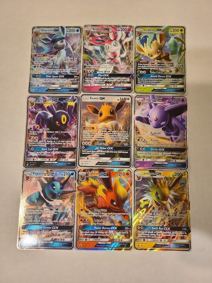 ULTRA RARE Eevee Umbreon Espeon Sylveon Flareon Vaporeon Jolteon GX Pokemon