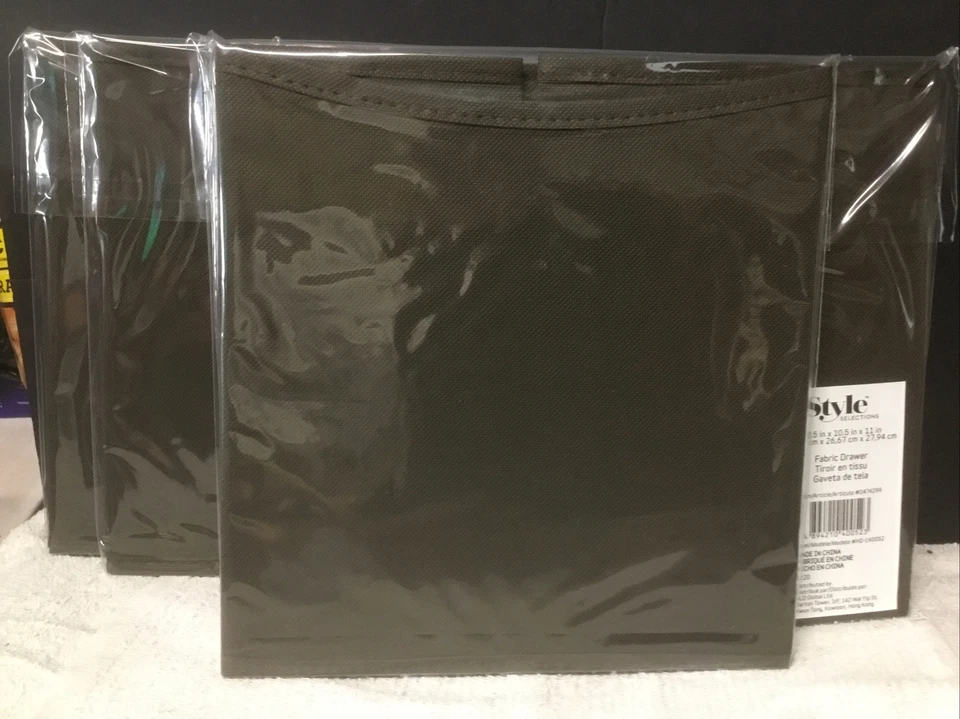 Juego de 6 selecciones de estilo marrón oscuro 10,5 x 10,5 x 11 pulgadas cajón de tela Foto 3 de 3