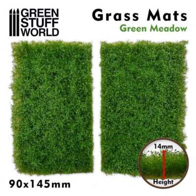 Grass Mat Cutouts - Green Meadow H: 10-14mm, 2 mats, each 200 small tufts