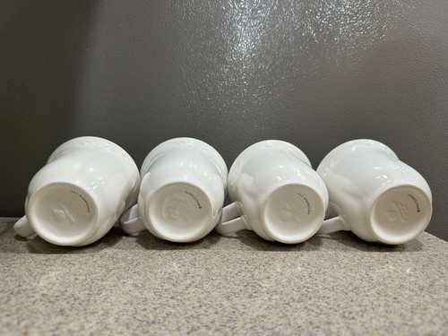4 Vtg Pfaltzgraff Meadow Lane White Filigree Coffee Mugs Tea Cup Pristine Cond - Picture 7 of 12