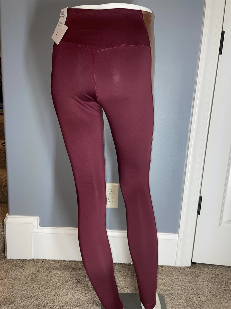 NWT Women’s Nike One Tights Yoga Pants Burgundy Full Length Size Small MSRP  $60