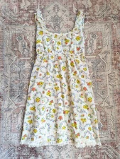 JCPENNEY Gaymode Frilly Night Gown Dress Medium Floral Cute Girly