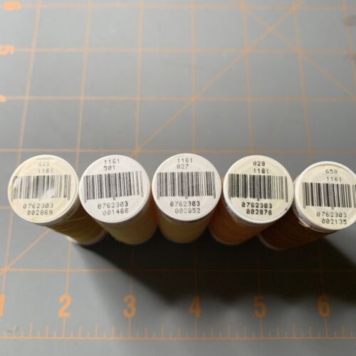LOT 5 different Mettler Metrosene Thread Yellow Gold Orange - Picture 2 of 2
