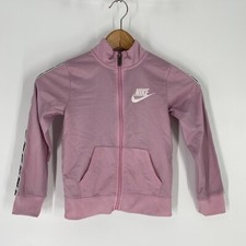 Nike Youth Girls Pink Full Zip Track Jacket High Neck Swoosh Logo Size 6X