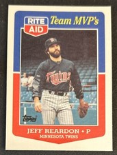 1988 Topps Rite Aid Team MVP’s Jeff Reardon Baseball Card #28 Twins Pitcher VG