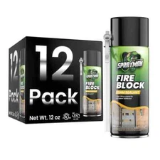 Sprayman Orange Fire Block Foam Sealant - 12oz 12 Pack - Straw Use