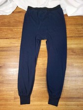 Vtg JE Morgan Long Johns Mens L 38-40 Pants Thermal Base Layer Waffle Knit Blue