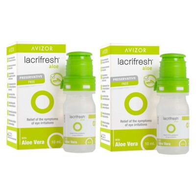 Avizor Lacrifresh Aloe 2x10ml - Gotas Oculares con Aloe Vera - Alivio Irritación