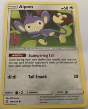 Aipom 169/236 Common - Pokemon Sun And Moon Cosmic Eclipse