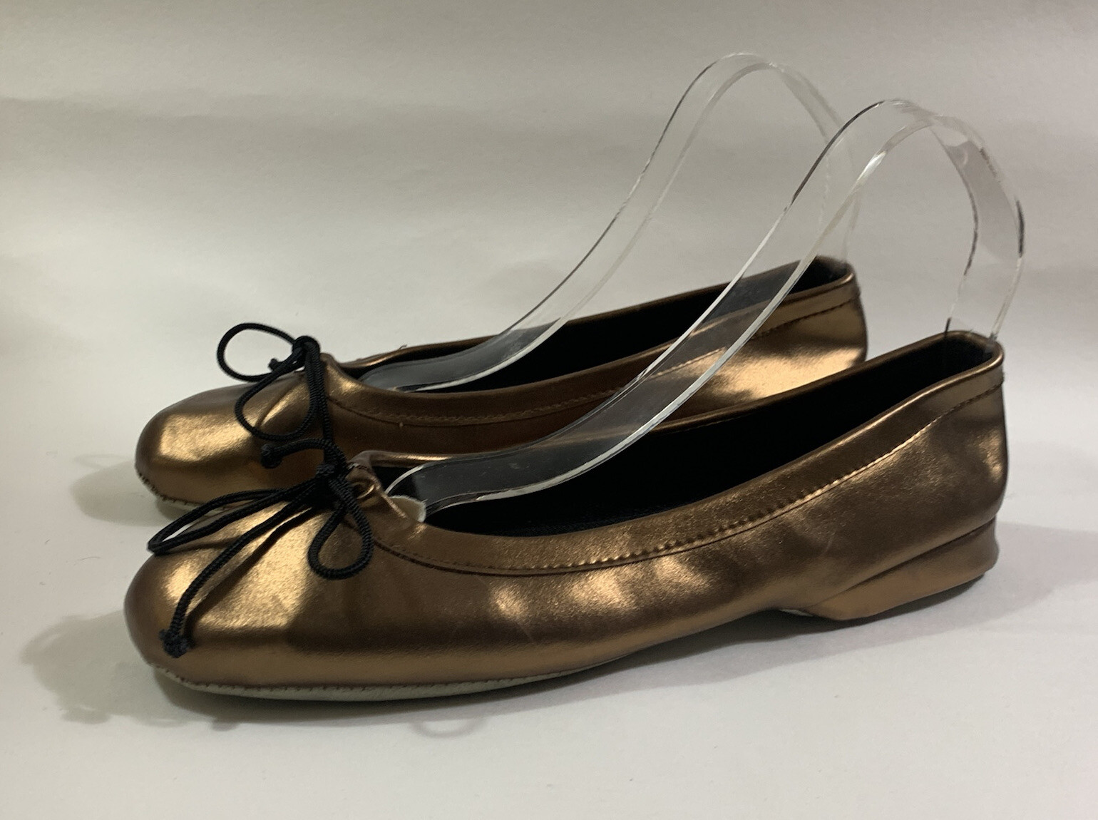 PANTOFOLA D’ORO The Slipper Shop Piastrelle Dolly Ballet Burro Oro Antico Morbido Pelle UK 7 EU 40