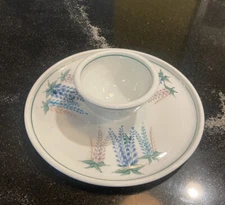 Art Pottery Chip And Dip Tray Plate Artist Signed