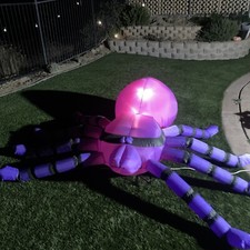 Gemmy 8 Foot Halloween Inflatable Air Blown Blowup Decoration Spider