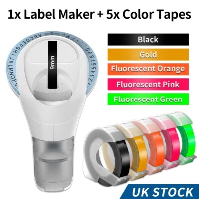 Dymo Omega Embossing Label Maker with 5PK Label Tapes 9mm Dymo Junior Embosser