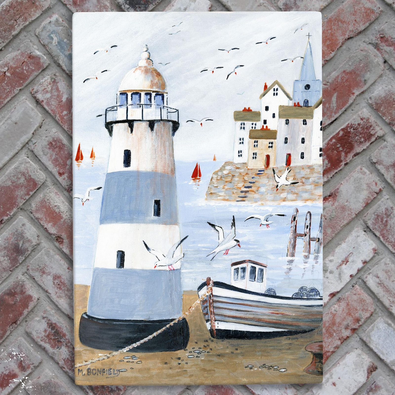 Across The Harbour Artwork by Maureen Bondfield Printed Ceramic Picture Tile