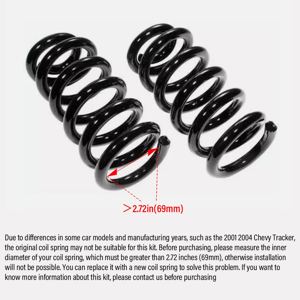 Kit elevador nivelador bobina delantera y trasera de 2" para 99-05 Geo Tracker / Suzuki Vitara EE. UU. Foto 3 de 4