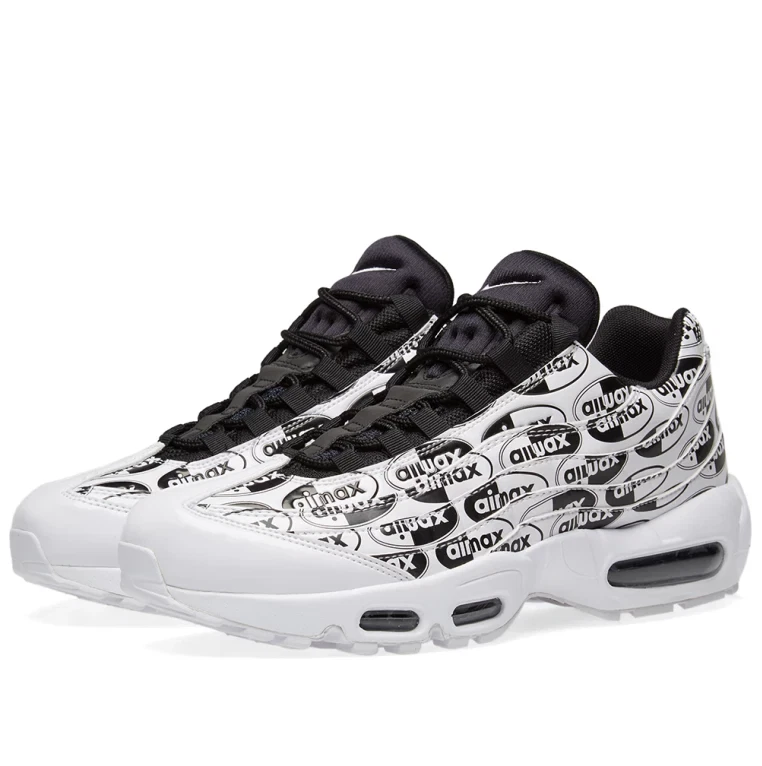 Nike Air Max 95 PRM White Black All Over Print Size 8. 538416 103