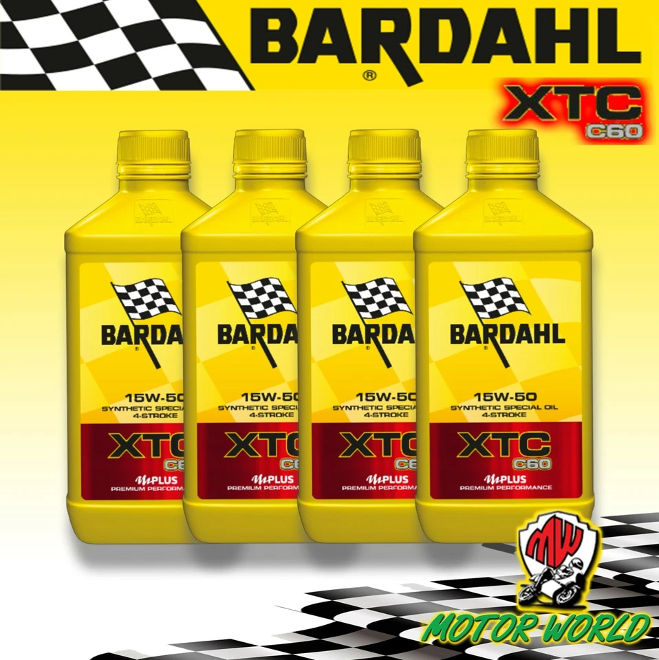 BARDAHL 4 Litri Nuovo BARDAL XTC C60 15W50 mPlus Moto 4T Olio Lubrificante Motore Synt