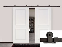 12ft Dark Coffee Barn Sliding Door Hardware Set W/ 2 X 36 Wide White Door Plank on sale 12ft Dark Coffee Barn Sliding Door Hardware Set W/ 2 X 36 Wide White Door Plank on sale