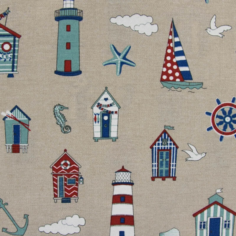 Dekostoff Nordsee Maritim Dekoration Tischläufer Vorhang Kissen (Preis=0,5m) - Bild 2 von 4