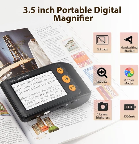 3.5“ LCD Electronic Low Vision Video Magnifier 25x Reading aid Digital Handheld - Picture 2 of 8
