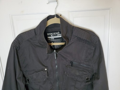 Marc Ecko Cut & Sew Men’s Olive Green Military Style Jacket Size M - Picture 4 of 7