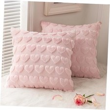 Valentines Pillow Covers 18x18 Inch Set of 2 18" x 18" Pack of 2 Light Pink