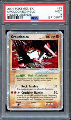 PSA 9 Groudon EX 93/101 Hidden Legends EX Pokemon Card Holo MINT