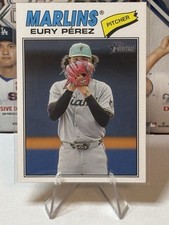 2026 Topps Heritage Eury Perez Image Variation SP #18 Miami Marlins