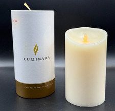 Luminara White Flameless Battery Pillar Candle 7"