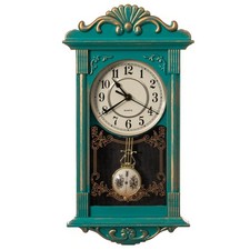 Clockswise Vintage Grandfather-Style Wall Clock with Wood-Effect Plastic