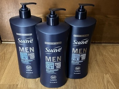 Suave Men 2 in 1 Anti Dandruff Shampoo and Conditioner Classic Clean, 28 Oz 3Pk