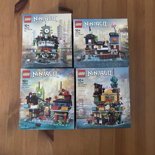 LEGO Ninjago City Sets (40703, 40704, 40705, 40706) Complete Set