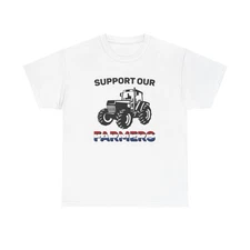Support Our Farmers USA Graphic T Shirt Unisex Heavy Cotton Tee NEW