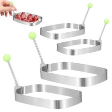 4Pcs Stainless Steel Rectangular Pastry Mold for Baking Crepes and Mousse Cakes