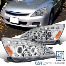 Fits 2003-2007 Honda Accord 24dr Halo Projector Headlights Led Tube Lamps 03-07 Fits 2003-2007 Honda Accord 24dr Halo Projector Headlights Led Tube Lamps 03-07