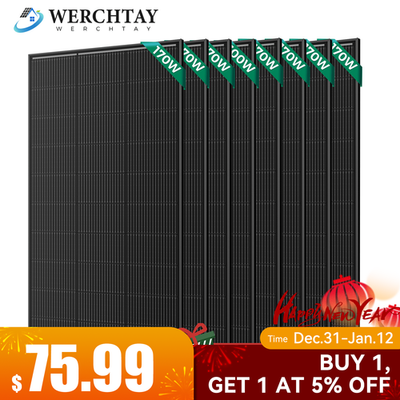 #ad 100W 170W 200W 300W Watt Monocrystalline Solar Panel 12V RV Boat Home Off Grid $743.99