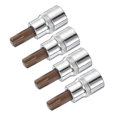 3/8-Inch Drive Bit Socket Torx T50 S2 Steel 48mm Length 4 Pcs