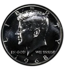Proof Kennedy 1968-S 50C Proof Half Dollar Coin PCGS PR69