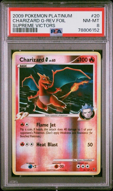 Charizard G Supreme Victors Reverse Holo 20/147 PSA 8 2009 Pokemon