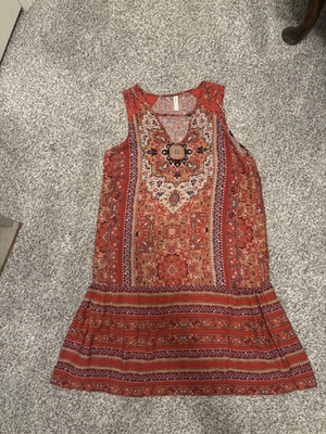 Women s Xhilaration Rust Colored Paisley Sleeveless Sundress Size L