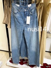 ZARA NEW WOMAN TRF HIGH WAIST STRAIGHT WIDE JEANS PANT LIGHT BLUE 6688/242/406