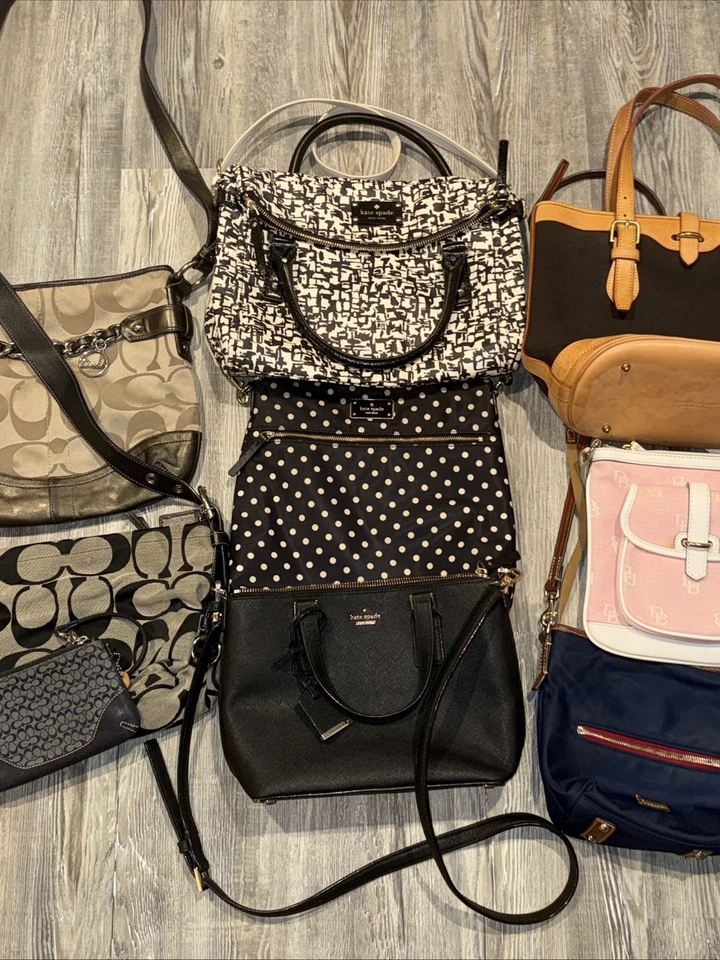 Assorted Bundle Lot of 8 Multicolor Coach And Other Bags 1 Wallet As Is - Image 3 of 4