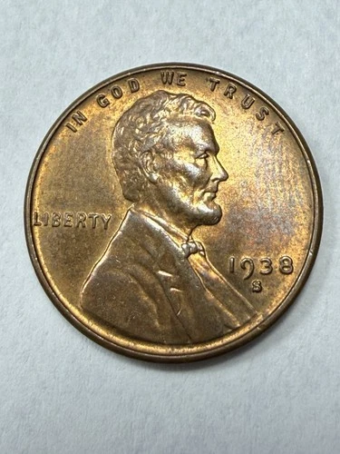 * 1938-S  UNC.  LINCOLN CENT  (UPGRADE THAT SPOT IN YOUR SET) PRICED TO SELL 🔥*